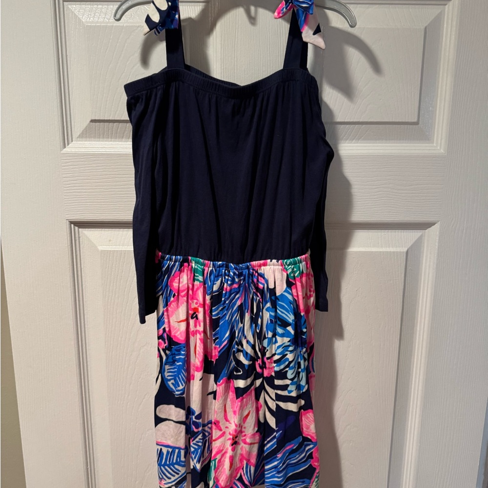 Lilly Pulitzer Blue and Pink Cold Shoulder Dress  6/7